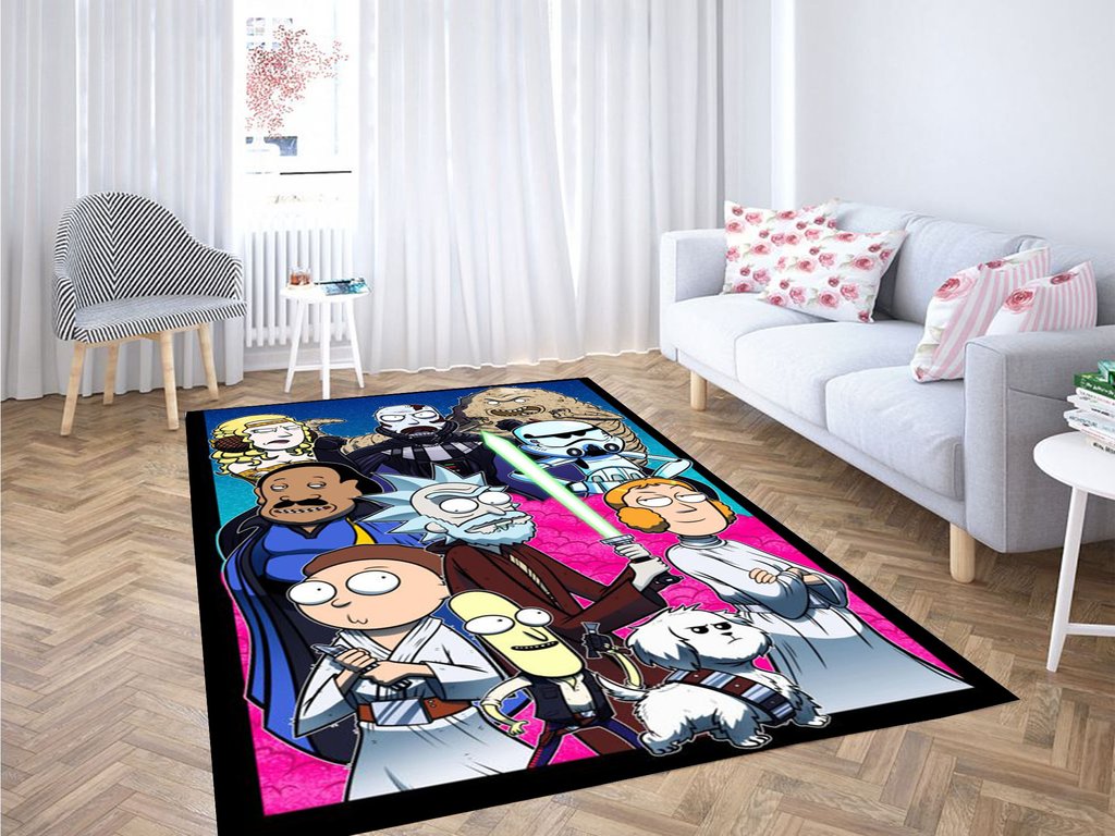 Rick And Morty Star Wars Living Room Modern Carpet Rug