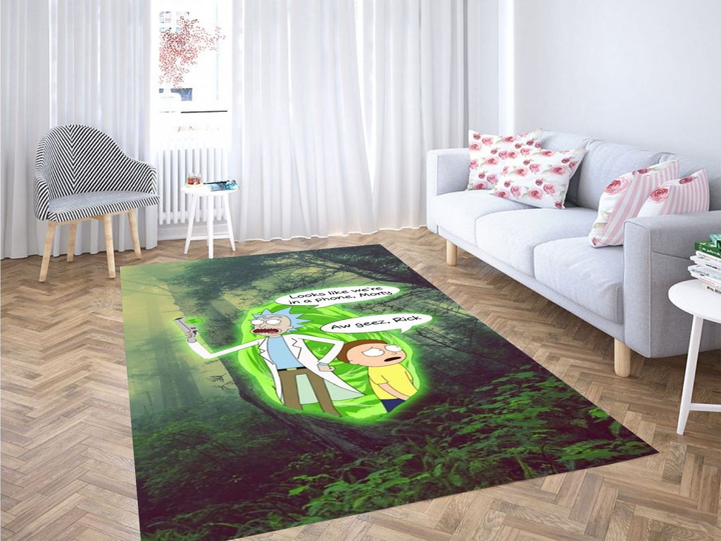 Rick And Morty Wallpaper Living Room Modern Carpet Rug