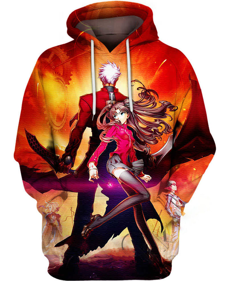 Rin Tohsaka And Archer Hoodie 3D