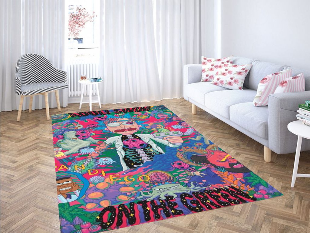 Rock And Morty Comic Living Room Modern Carpet Rug
