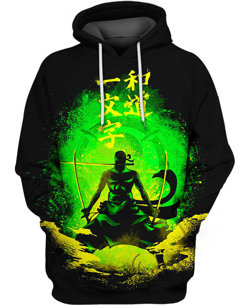 Roronoa Zoro Green Hoodie 3D