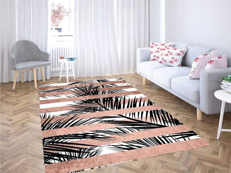 Rose Gold Trendy Wallpaper Carpet Rug 1 Rose Gold Trendy Wallpaper Carpet Rug
