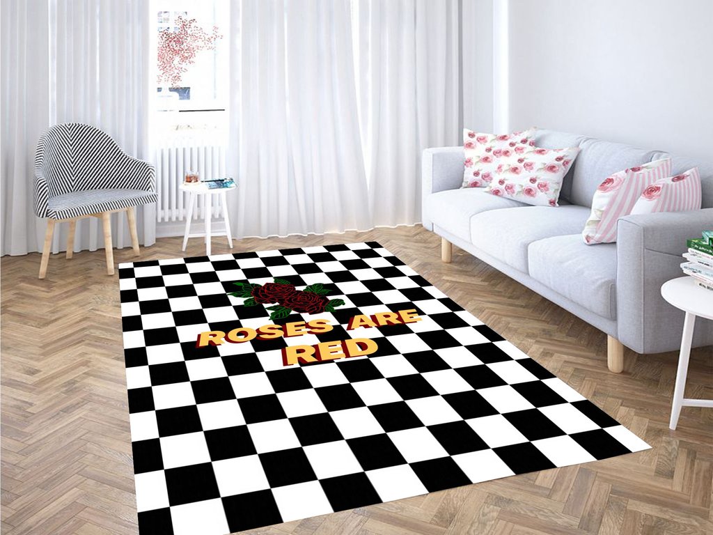 Roses Are Red Living Room Modern Carpet Rug