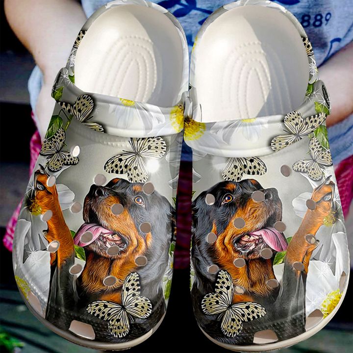 Rottweiler Daisy Crocs Clog Shoes