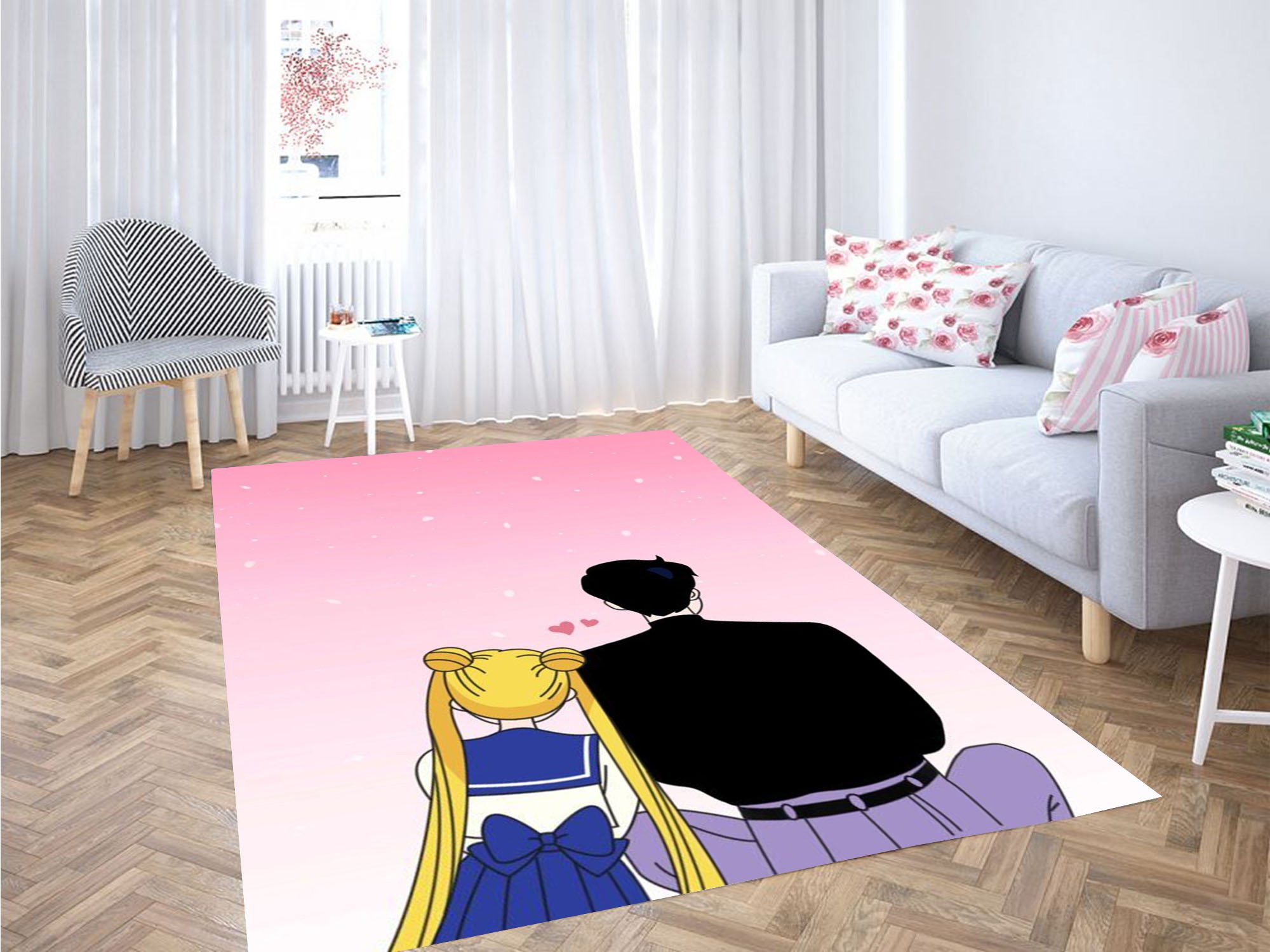 Sailor Moon In Love Aesthetic Carpet Rug
