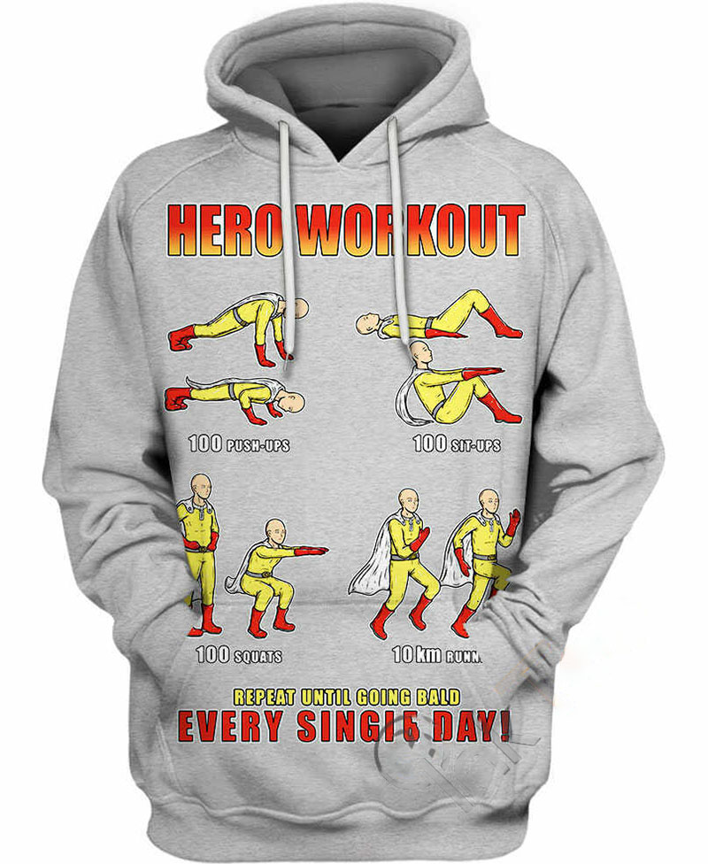 Saitama Workout Hoodie 3D