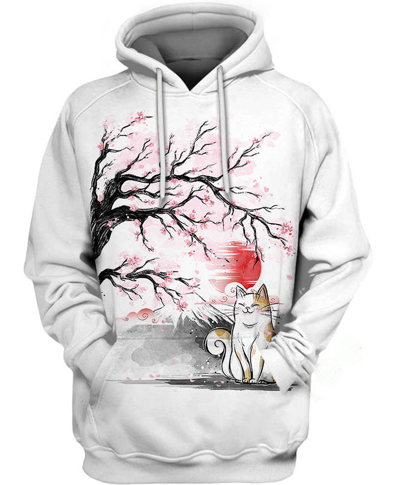 Sakura Cat Hoodie 3D 1 Sakura Cat Hoodie 3D