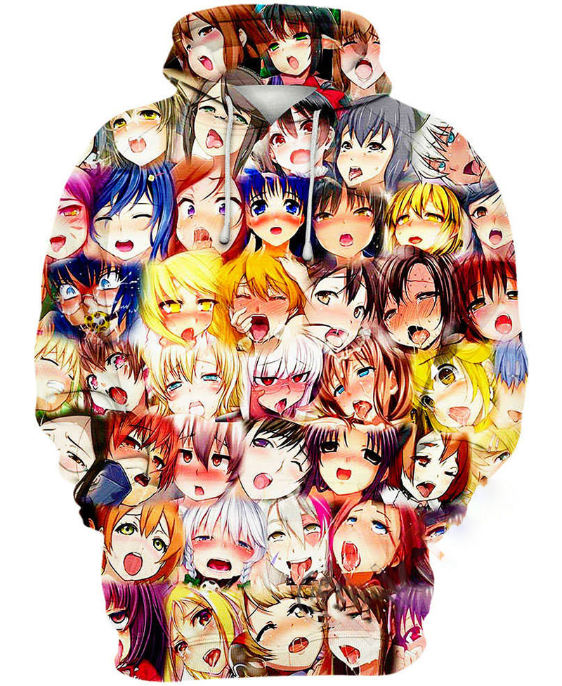 Same Faces Ahegao Hoodie 3D 3 Same Faces Ahegao Hoodie 3D