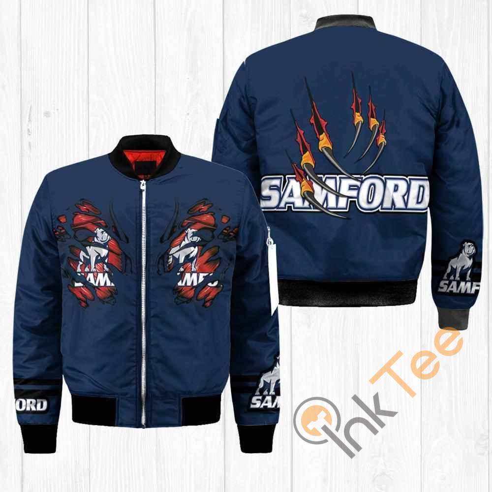 Samford Bulldogs NCAA Claws Apparel Best Christmas Gift For Fans Bomber Jacket