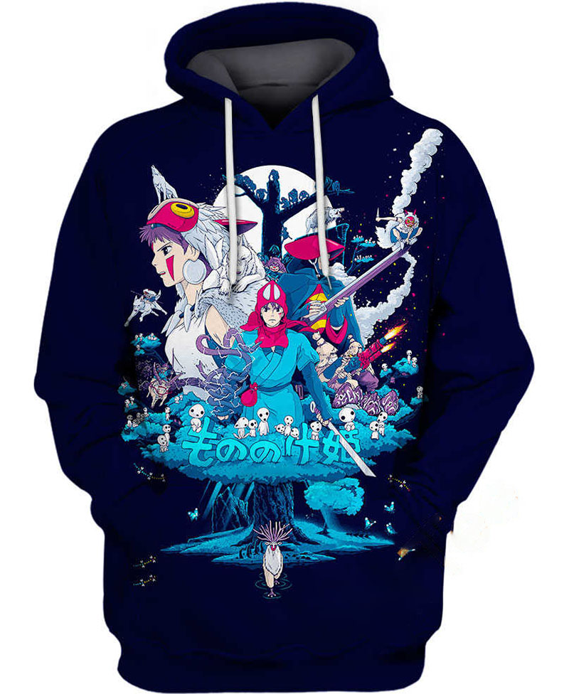 San And Ashitaka Hoodie 3D 10 San And Ashitaka Hoodie 3D