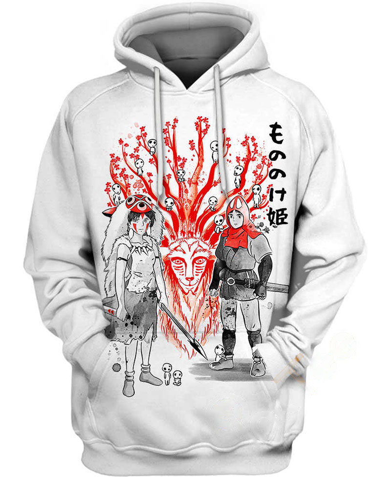San And Ashitaka Sumie Hoodie 3D 4 San And Ashitaka Sumie Hoodie 3D