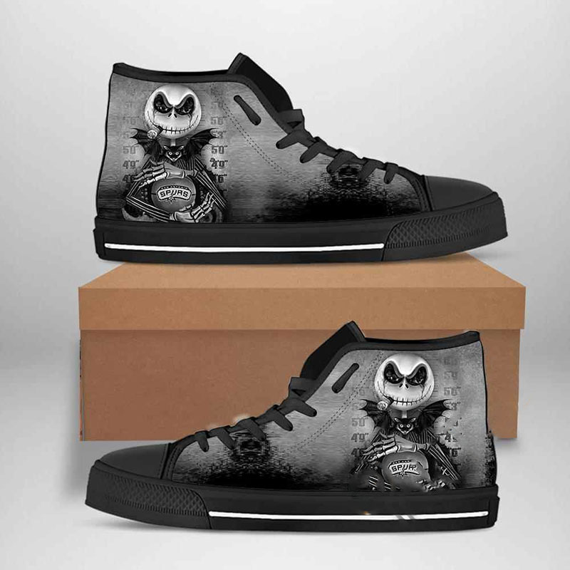 San Antonio Spurs Nba Basketball Jack Skellington High Top Shoes