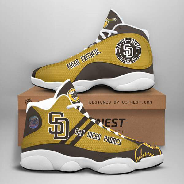 San Diego Padres Custom Air Jordan Shoes 9 San Diego Padres Custom Air Jordan Shoes