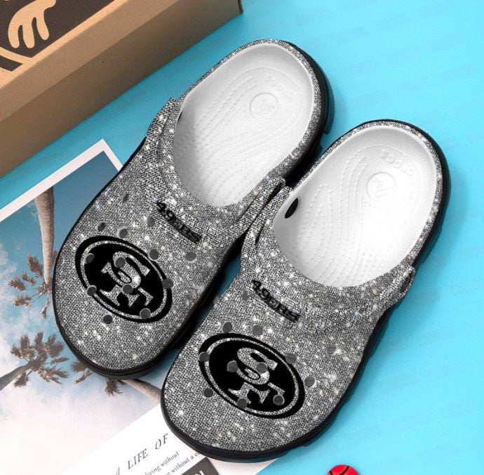 San Francisco 49ers Glitter Crocband Nfl Crocs Clog Shoes 7 San Francisco 49ers Glitter Crocband Nfl Crocs Clog Shoes