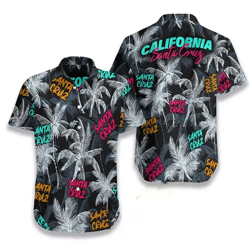 Santa Cruz Coconut Tree Seamless Hawaiian shirts