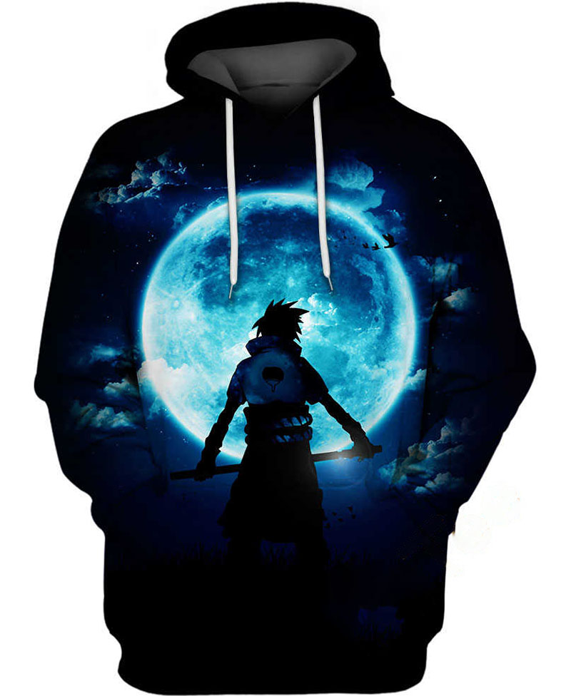 Sasuke Full Moon Hoodie 3D 3 Sasuke Full Moon Hoodie 3D