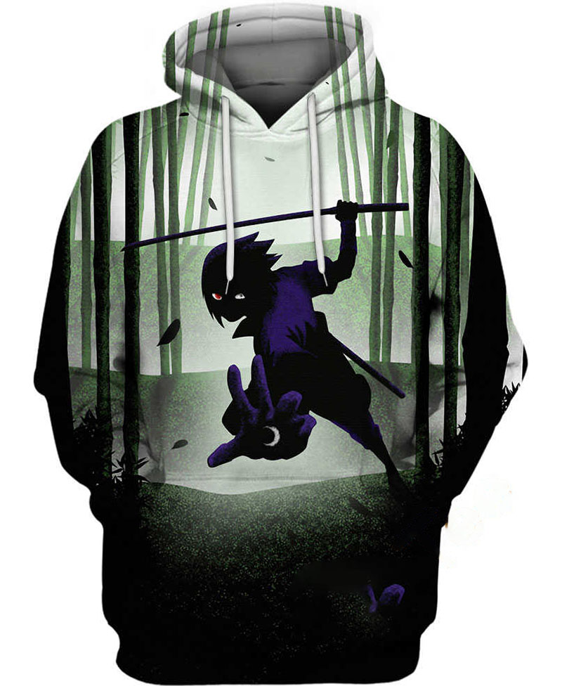 Sasuke Uchiha In The Dark Hoodie 3D
