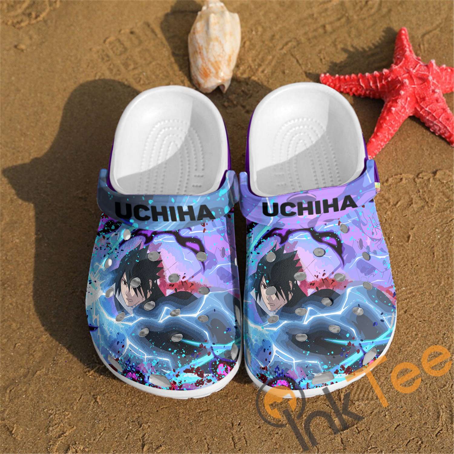 Sasuke Uchiha Naruto Style Crocs Clog Shoes