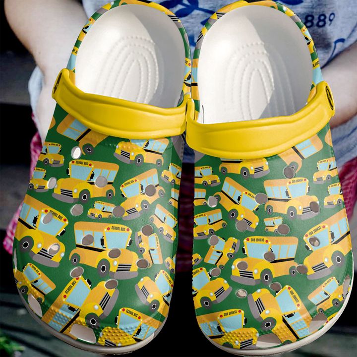 School Bus Driver Yellow Pattern Crocs Clog Shoes 2 School Bus Driver Yellow Pattern Crocs Clog Shoes
