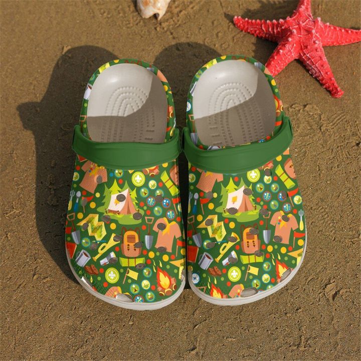 Scouting Pattern Crocs Clog Shoes