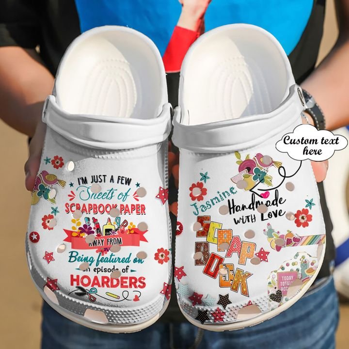 Scrapbook Personalized Paper Crocs Clog Shoes