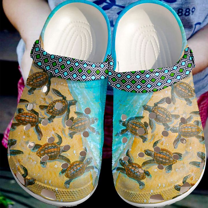 Sea Turtle Back To The Ocean Crocs Clog Shoes