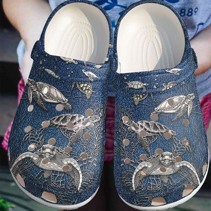 Sea Turtle Deep Blue Crocs Clog Shoes 14 Sea Turtle Deep Blue Crocs Clog Shoes
