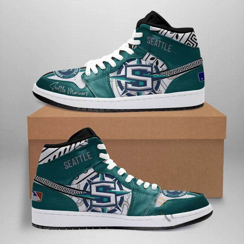 Seattle Mariners Custom Air Jordan Shoes 4 Seattle Mariners Custom Air Jordan Shoes