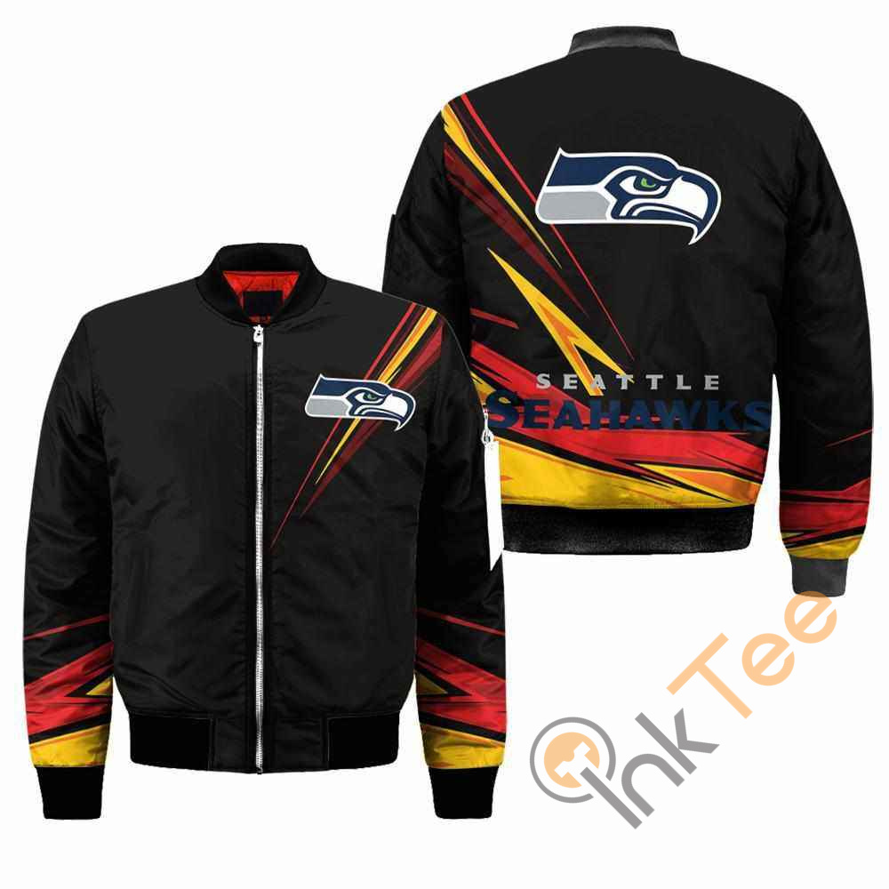 Seattle Seahawks NFL Black Apparel Best Christmas Gift For Fans Bomber Jacket