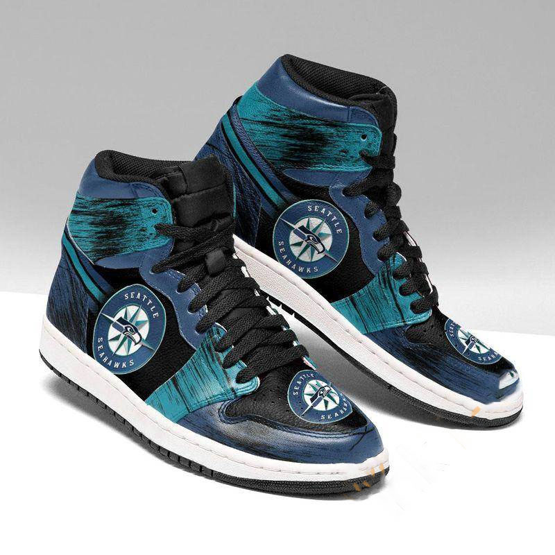 Seattle Seahawks Seattle Mariners Custom Sneaker Air Jordan Shoes 1 Seattle Seahawks Seattle Mariners Custom Sneaker Air Jordan Shoes