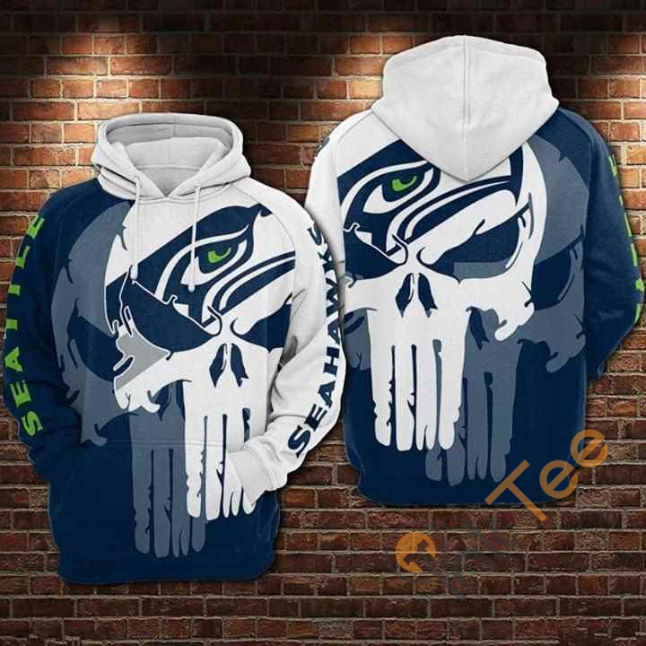 Seattle Seahawks Skull Hoodie 3d 2 Seattle Seahawks Skull Hoodie 3d