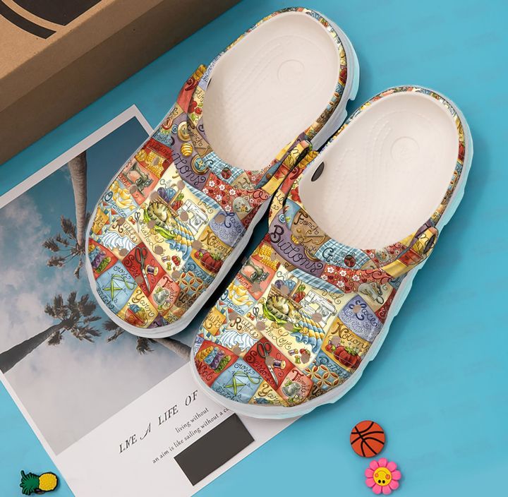Sewing Addiction Crocs Clog Shoes