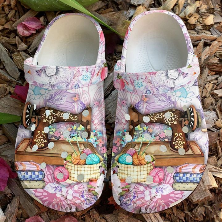 Sewing Floral Crocs Clog Shoes