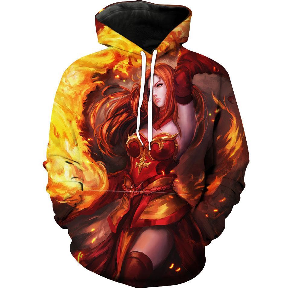 Sexy Fire Mage Sexy Fantasy Artwork Hoodie 3D 1 Sexy Fire Mage Sexy Fantasy Artwork Hoodie 3D