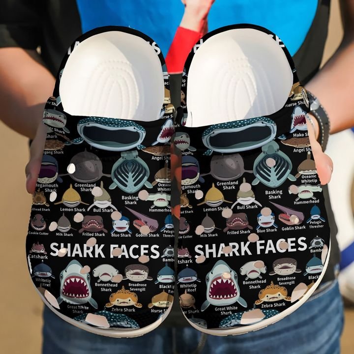 Shark Faces Crocs Clog Shoes