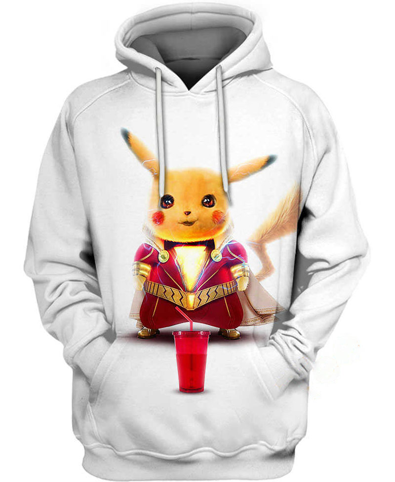 Shazam Cosplay Pikachu Hoodie 3D