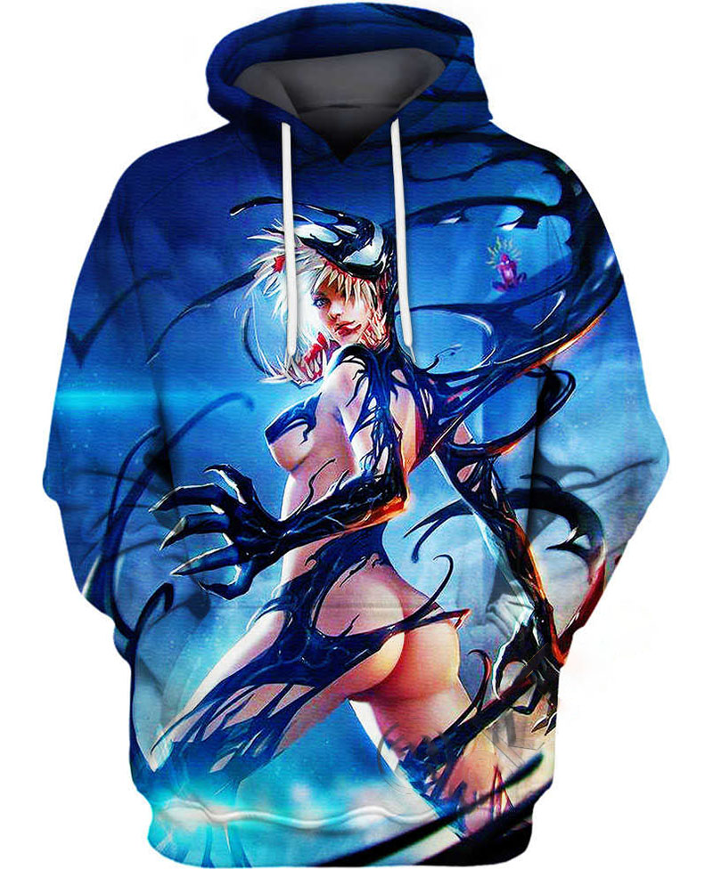 She Venom Ahegao Hoodie 3D