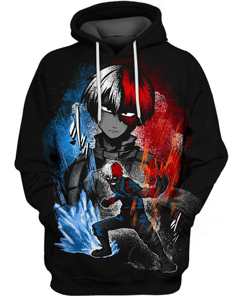 Shoto Todoroki Half Cold Half Hot Hoodie 3D 3 Shoto Todoroki Half Cold Half Hot Hoodie 3D