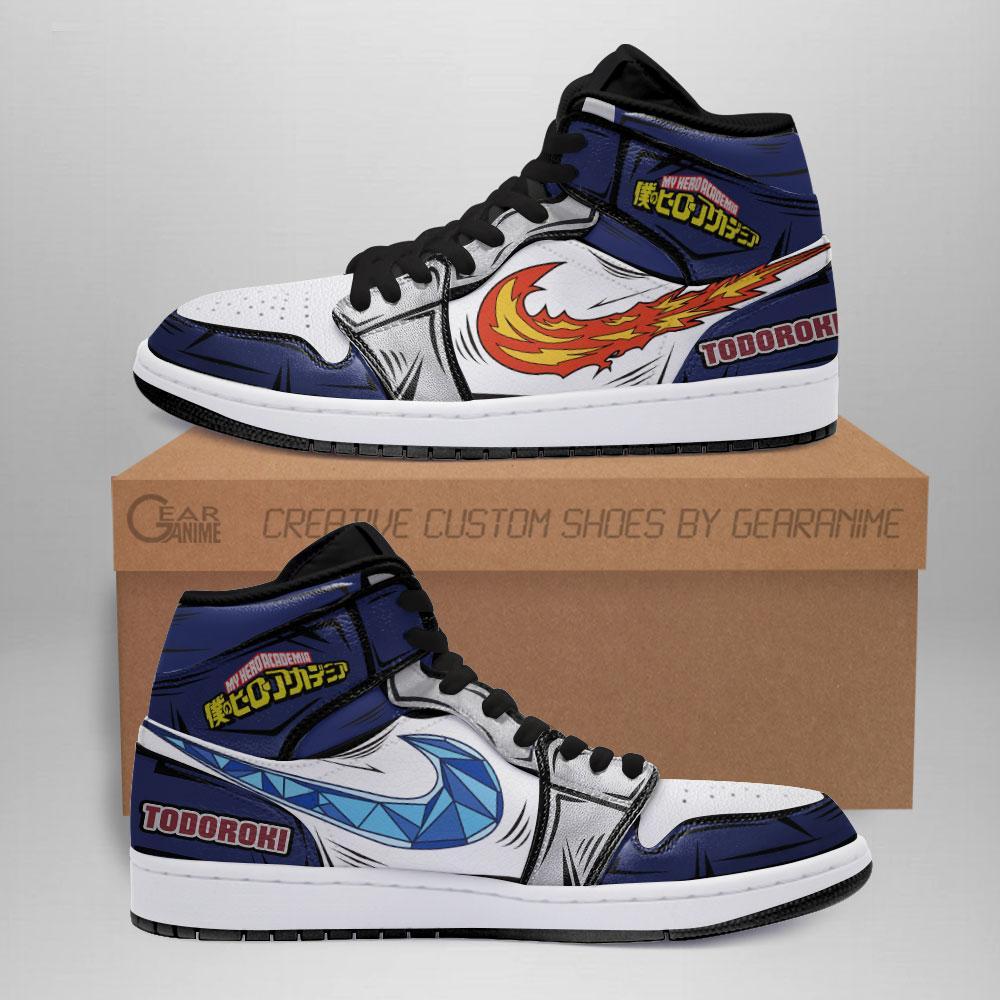 Shoto Todoroki Sneakers My Hero Academia Anime Custom Air Jordan Shoes