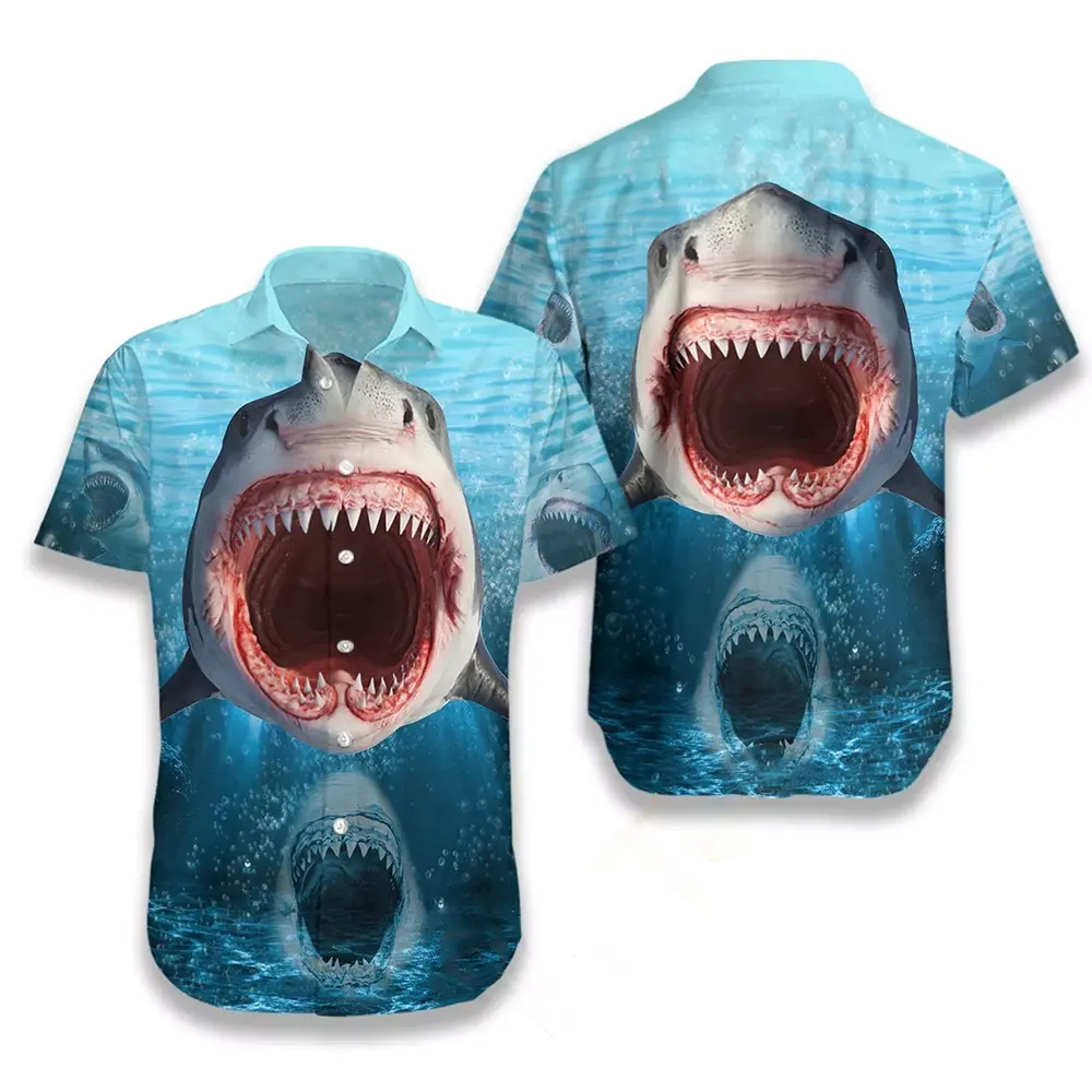 Show Your Teeth Shark Hawaiian shirts