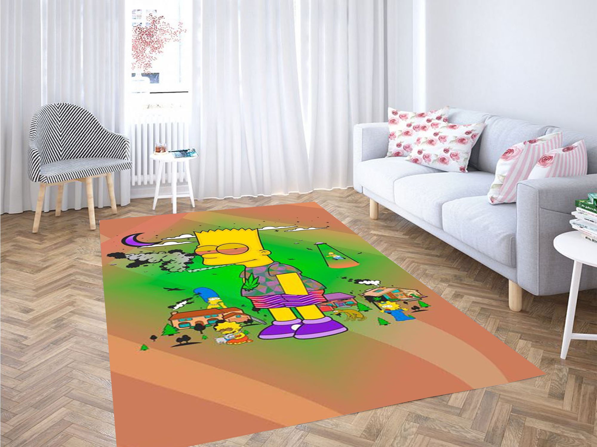 Simpson Weed Wallpaper Carpet Rug