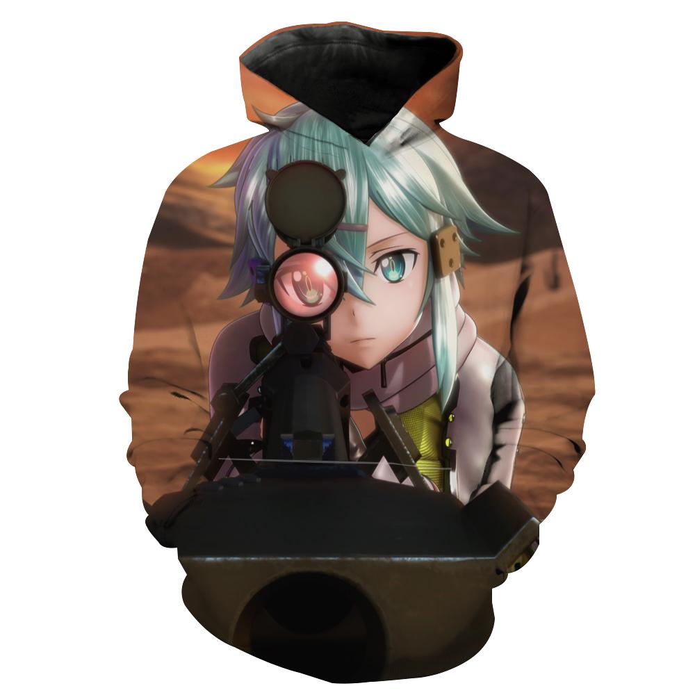 Sinon Sword Art Online Anime Hoodie 3D 1 Sinon Sword Art Online Anime Hoodie 3D