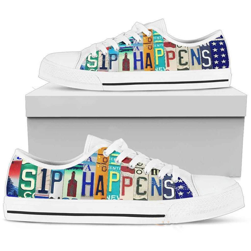 Sip Happens Vintage Palette Low Top Shoes