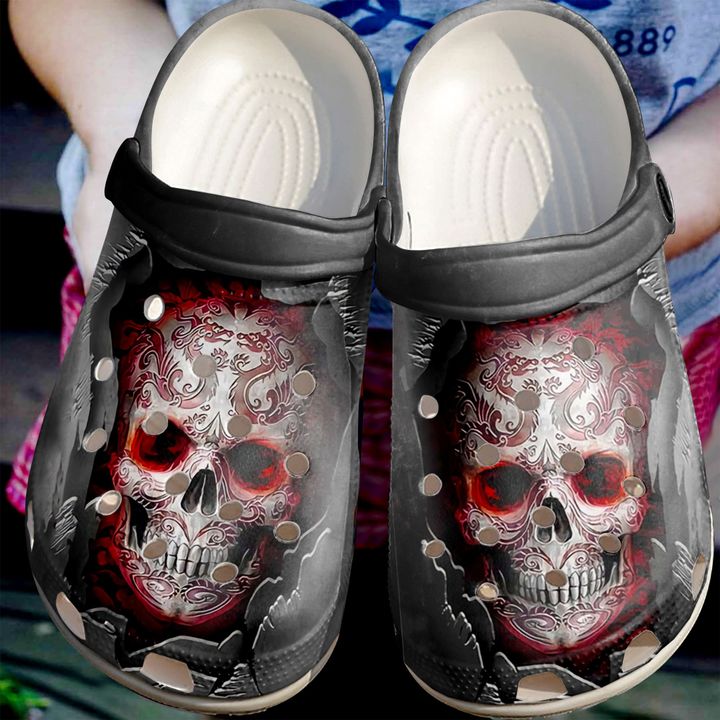 Skull Broken Wall Crocs Clog Shoes