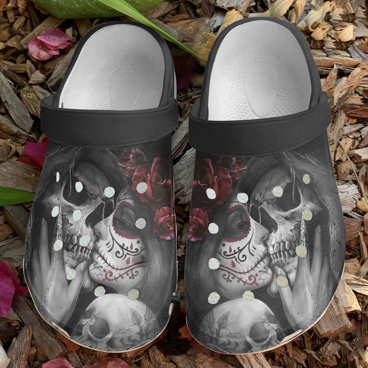 Skull Dead Kiss Crocs Clog Shoes 13 Skull Dead Kiss Crocs Clog Shoes