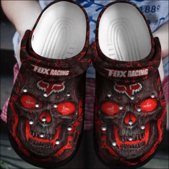 Skull Fox Racing Crocs Clog Shoes