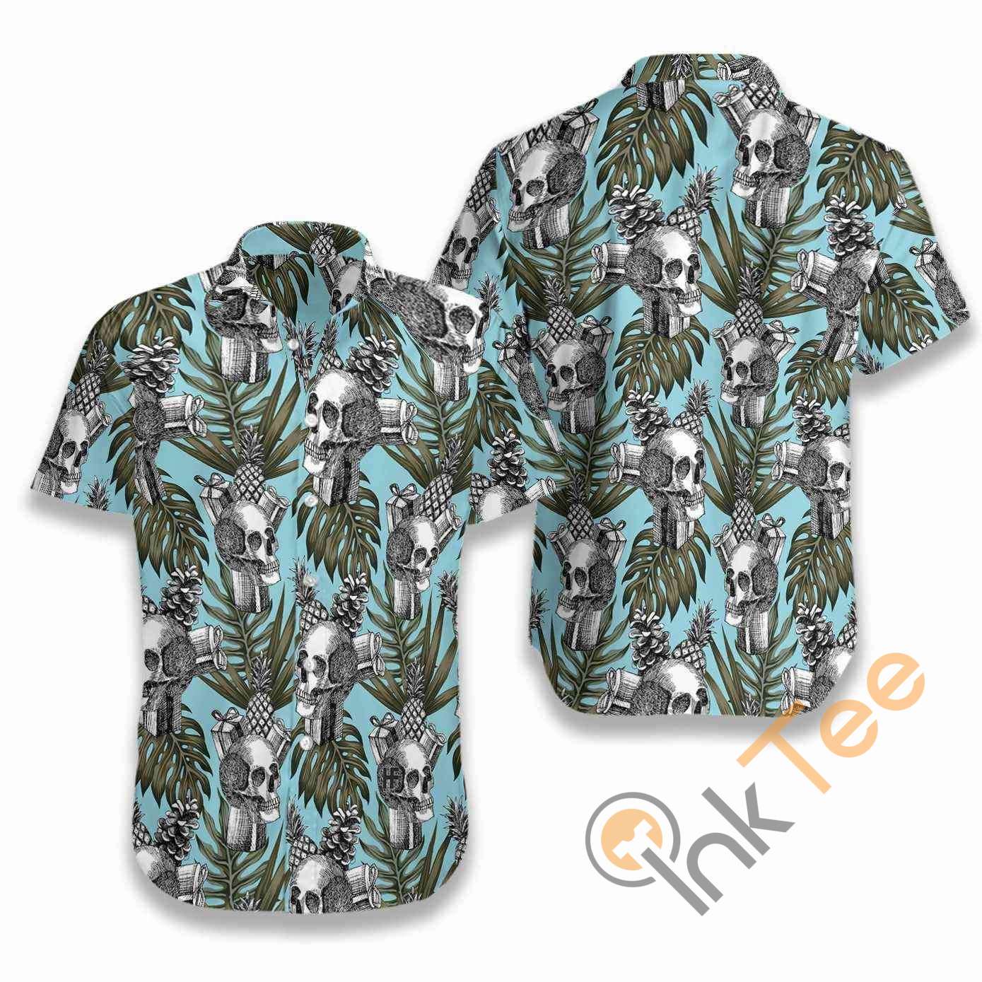 Skull Gift Pine Apple Cone Tropical Hawaiian shirts