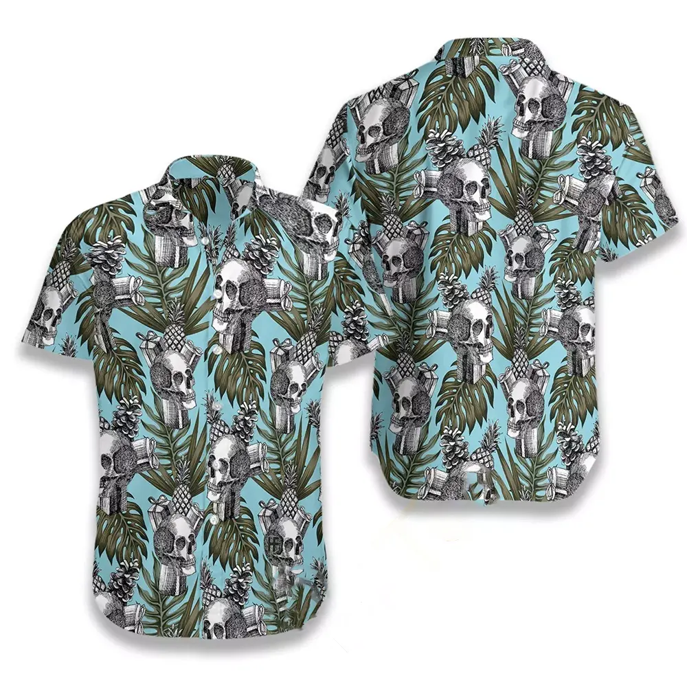 Skull Gift Pine Apple Cone Tropical Hawaiian shirts