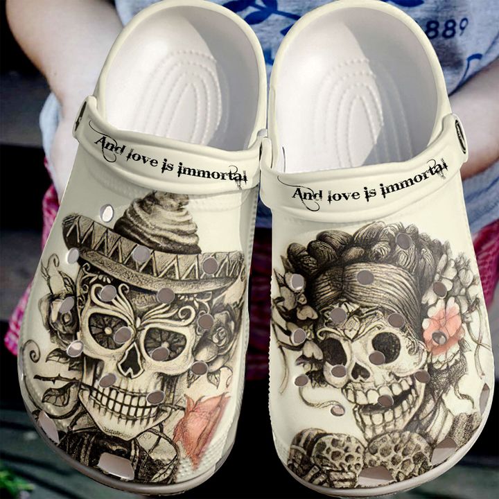 Skull Love Is Immortal Crocs Clog Shoes 2 Skull Love Is Immortal Crocs Clog Shoes