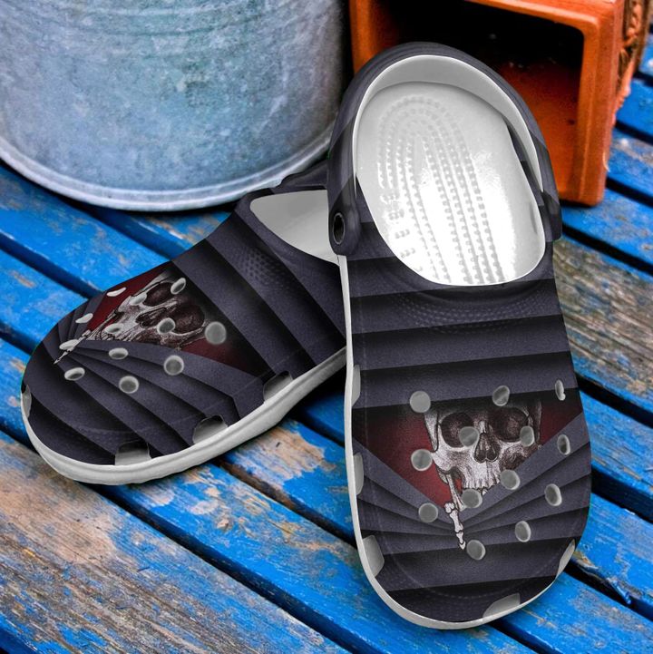 Skull Peekaboo Crocs Clog Shoes